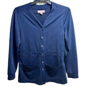 Koi Blue Scrub Blazer with V-Neckline and Long Sleeves (677)